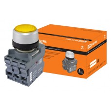 Кнопка MP1-21Y(LED) в сборе d22мм/220В 1з+1р желтая TDM