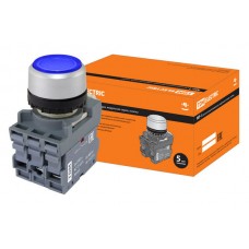 Кнопка MP1-21L(LED) в сборе d22мм/24В 1з+1р синяя TDM