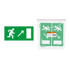 Знак `Направление к эвакуационному выходу направо вверх` 200х100мм TDM