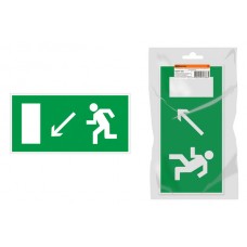 Знак `Направление к эвакуационному выходу налево вниз` 350х124мм для ССА инд. упаковка TDM