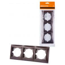 Рамка 3-х постовая горизонтальная шоколад `Лама` TDM