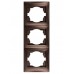 Рамка 3-х постовая вертикальная шоколад `Лама` TDM