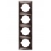 Рамка 4-х постовая вертикальная шоколад `Лама` TDM