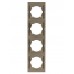 Рамка 4-х постовая вертикальная бронза `Лама` TDM