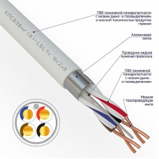 Кабель для пожарной сигнализации REXANT КПСВЭВнг(А)-LSLTx 2x2x1,00 мм2, бухта 200 м