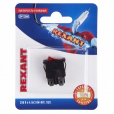 Выключатель клавишный 250V 6А (4с) ON-OFF красный с подсветкой Mini (RWB-207, SC-768) REXANT (в упак. 1шт.)