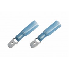 Клемма плоская изолированная термоусаживаемая штекер 6.35 мм 1.5-2.5 мм2 (РПи-п-т 2.5-(6.3)) синий REXANT