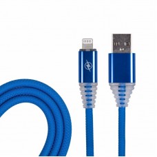 USB кабель для iPhone 5/6/7/8/X моделей, шнур SOFT TOUCH 1 м синий
