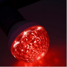 Лампа шар e27 10 LED d50мм красная 24В (постоянное напряжение)
