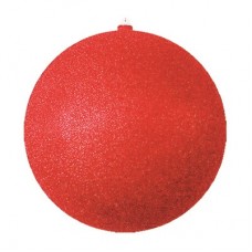 Елочная фигура `Шар с блестками`, 25 см, цвет красный