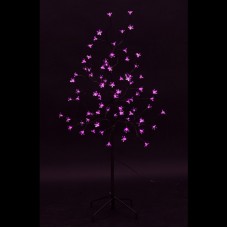 Дерево комнатное `Сакура`, коричневый цвет ствола и веток, высота 1.2 метра, 80 светодиодов розового цвета, трансформатор IP44 NEON-NIGHT