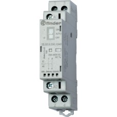 Модульный контактор 2NO 25А контакты AgSnO2 катушка 12В АС/DC ширина 17.5мм степень защиты IP20 опции: мех.индикатор + LED