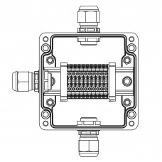 Взрывозащищенная клеммная коробка из полиэстера TBE-P-03-(10xCBC.2)-1xPABMP(A)-1xPABMP(C)-1xPABMP(D)1Ex e IIC Т5 Gb / Ex tb IIIC T95гр.C Db IP66