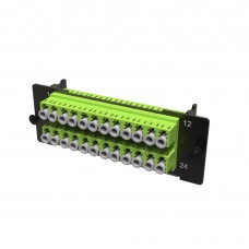 Адаптерная планка с установленными 12xLC Duplex адаптерами (цвет адаптера - желто-зеленый), OM5, 1 HU