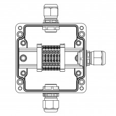 Взрывозащищенная клеммная коробка из полиэстера TBE-P-03-(6xCBC.2)-1xPABMP(A)-1xPABMP(C)-1xPABMP(D)1Ex e IIC Т5 Gb / Ex tb IIIC T95гр.C Db IP66