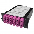 Претерминированная кассета 24ОВ 50/125 OM4, 2xMTP(12)f/12xLC Duplex (с интегрированными шторками), 1
